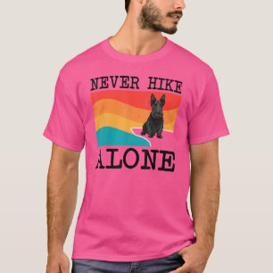 Never Hike Alone Scottish Terrier Graphic Hiking T-Shirt