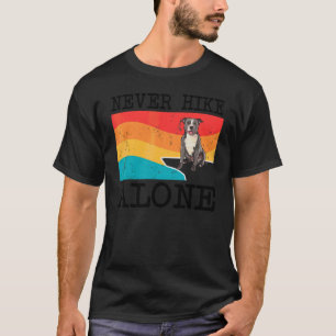 Never Hike Alone Staffordshire Bull Terrier Graphi T-Shirt