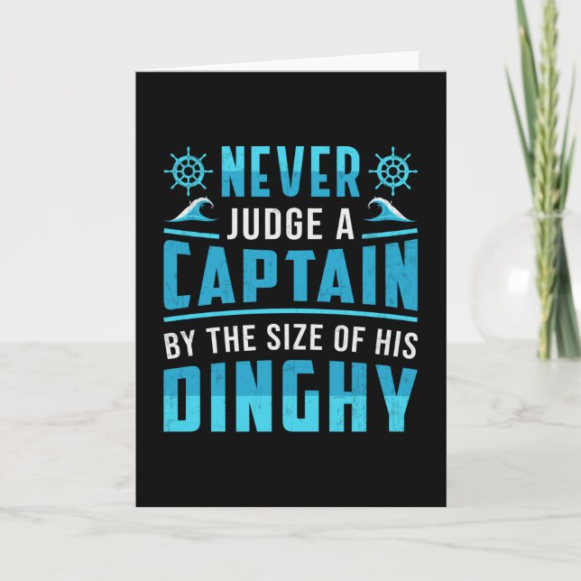 Never Judge A Captain Boat Sailing Boating Funny Card (Front)