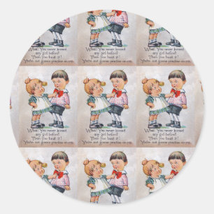 Never Kissed a Girl? Classic Round Sticker