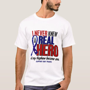 Never Knew A Hero 2 Nephew (Support Our Troops) T-Shirt