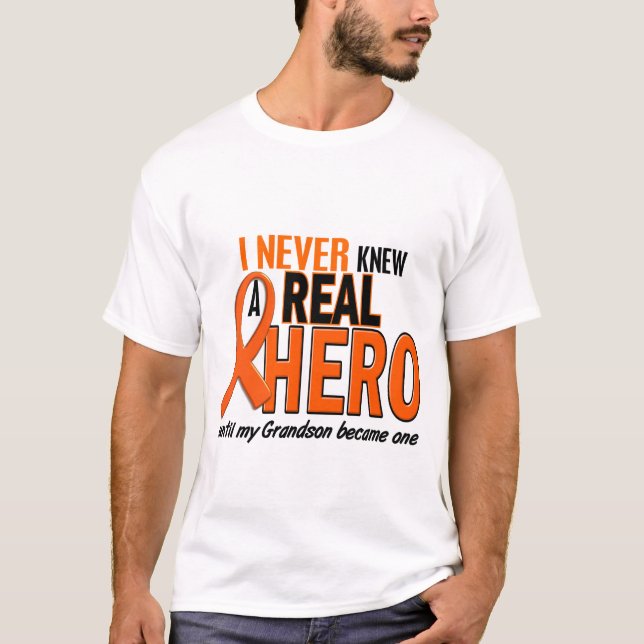 Never Knew A Hero 2 ORANGE (Grandson) T-Shirt (Front)