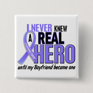 Never Knew A Hero Boyfriend Oesophageal Cancer 15 Cm Square Badge