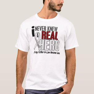 Never Knew A Real Hero 2 Father-In-Law Lung Cancer T-Shirt