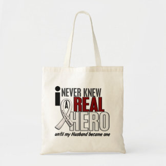 Never Knew A Real Hero 2 Husband Lung Cancer Tote Bag