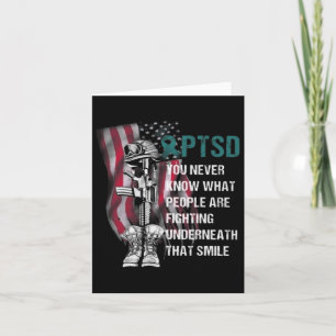Never Know What People Fighting Teal Ribbon Ptsd A Card