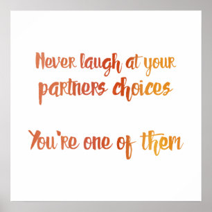 Never Laugh at Your Partner Poster