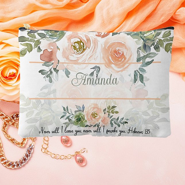 Never leave you floral personalised accessory pouch (Creator Uploaded)