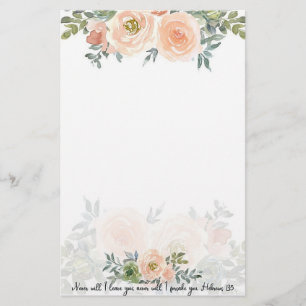 Never leave you watercolor floral stationery