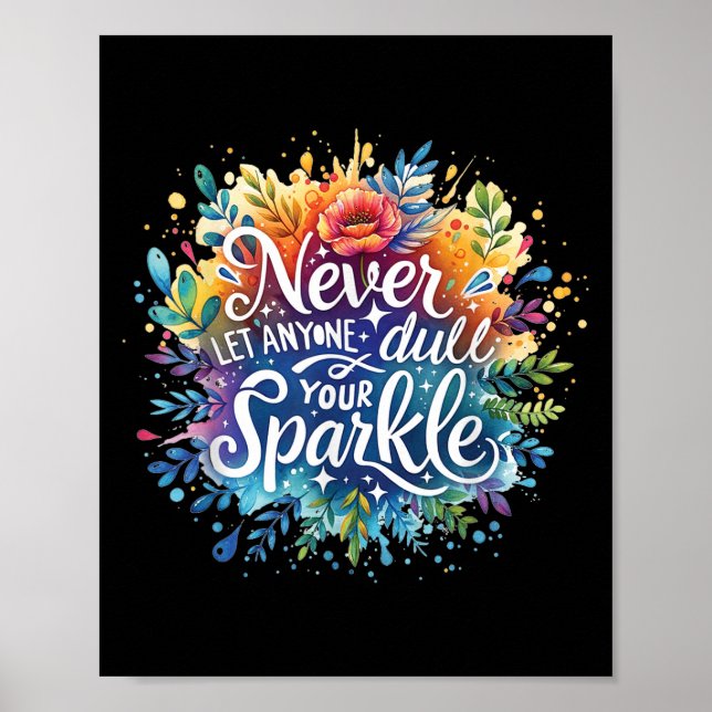 Never Let Anyone Dull Your Sparkle Motivation Posi Poster (Front)