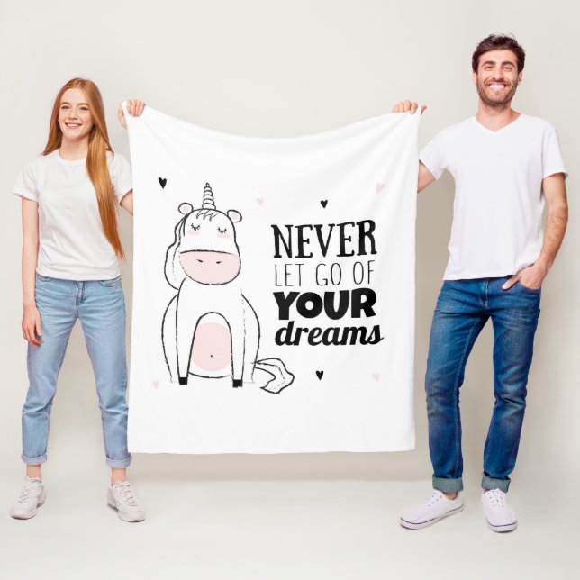 Never Let Go Of Your Dreams Fleece Blanket (In Situ)