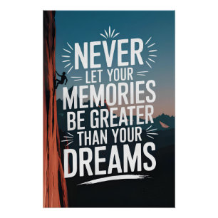 Never let your memories be greater than your dream poster