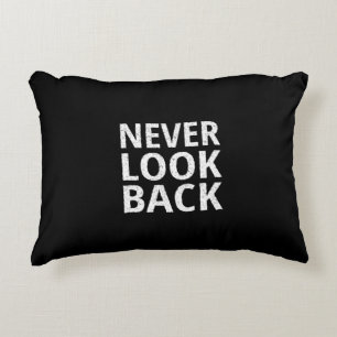 Never Look Back - Inspiring Retro Typography Decorative Cushion