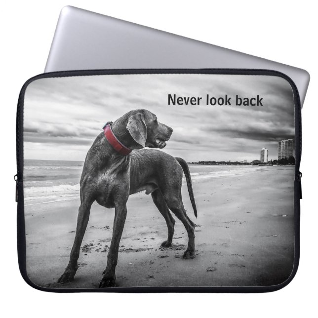 Never look back laptop sleeve (Front)