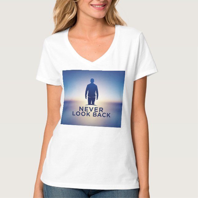 Never Look Back Logo: Embracing the Future T-Shirt (Front)