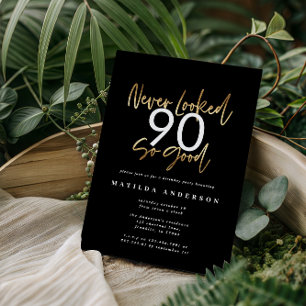 never looked so good gold birthday invitation