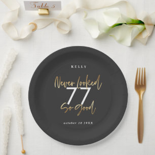 never looked so good gold Birthday party Paper Plate