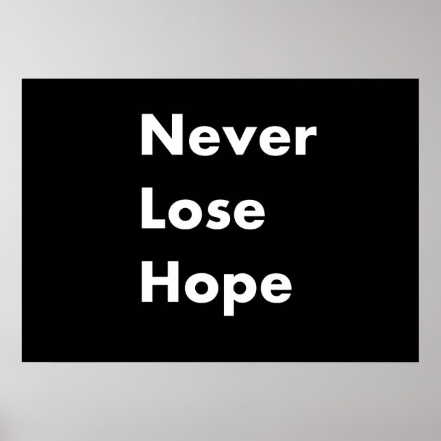 Never lose hope poster (Front)