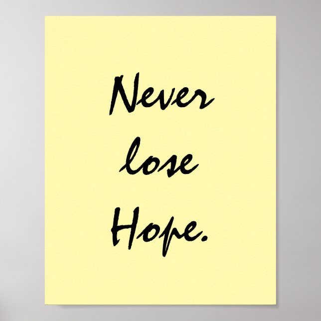 NEVER LOSE HOPE. POSTER (Front)