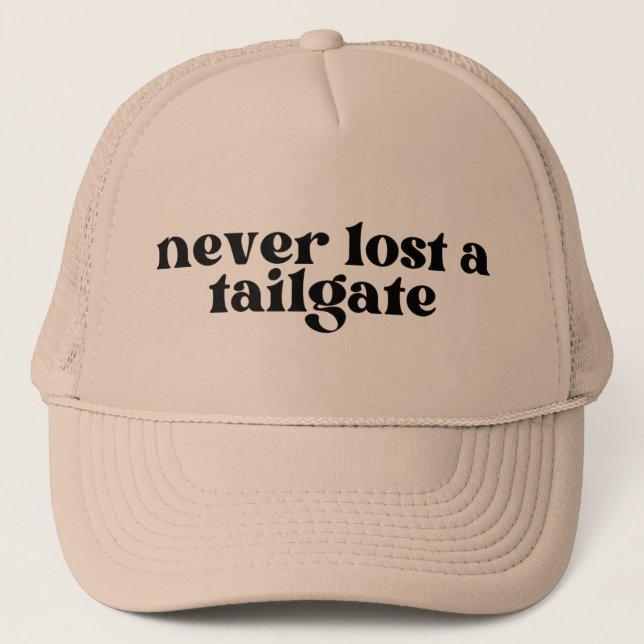 Never lost a tailgate trucker hat, football  hat (Front)