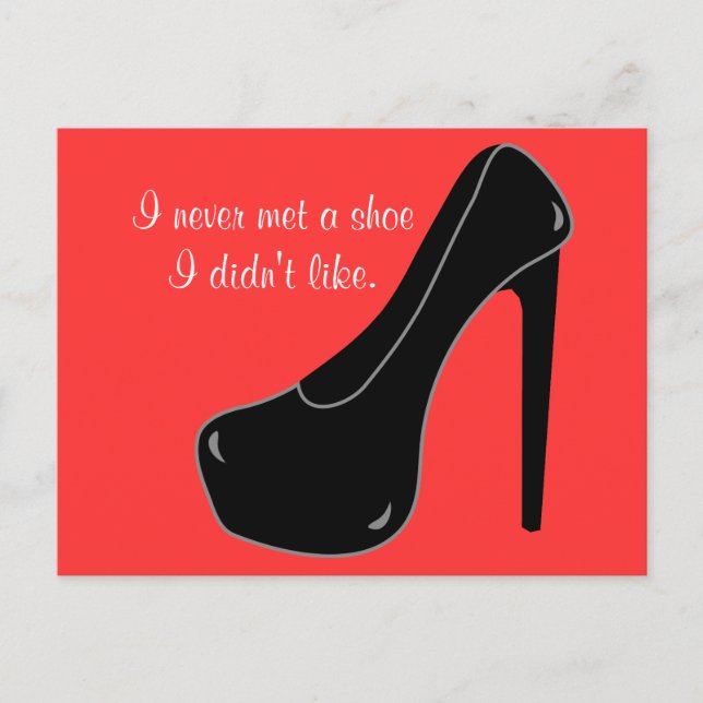 Never met a Shoe Postcard (Front)