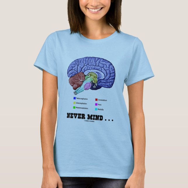 Never Mind ... (Brain Anatomy Psyche Humour) T-Shirt (Front)