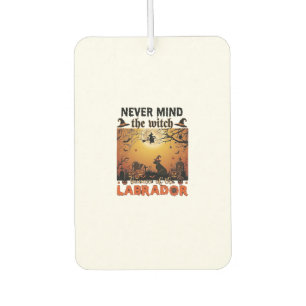 Never Mind Witch Beware Labrador Halloween Dog Pum Car Air Freshener