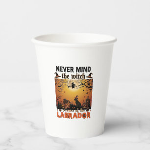 Never Mind Witch Beware Labrador Halloween Dog Pum Paper Cups