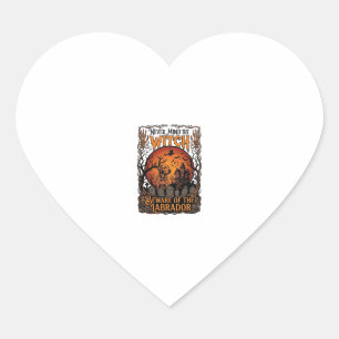 Never Mind Witch Beware Labrador Halloween Haunted Heart Sticker