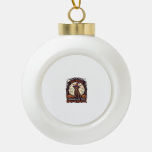 Never Mind Witch Beware Labrador Retriever Hallowe Ceramic Ball Christmas Ornament