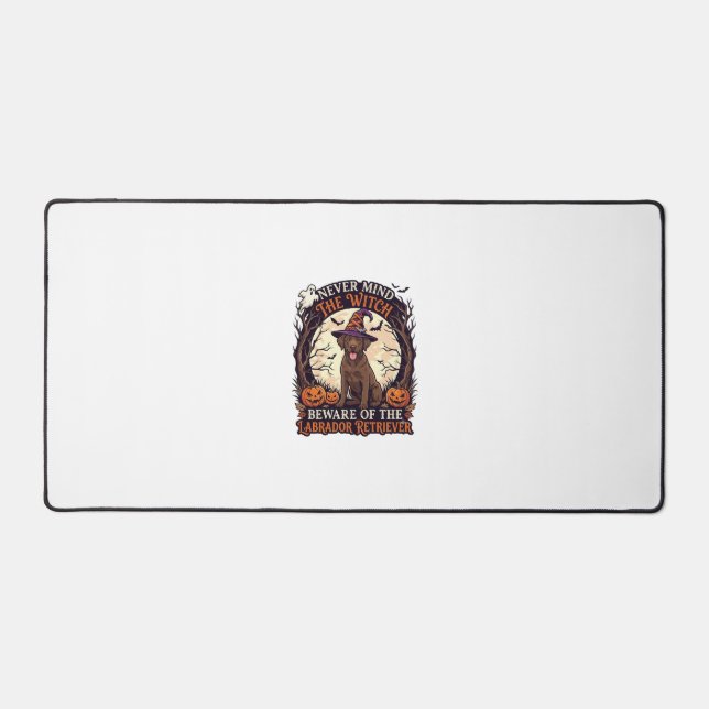 Never Mind Witch Beware Labrador Retriever Hallowe Desk Mat (Front)