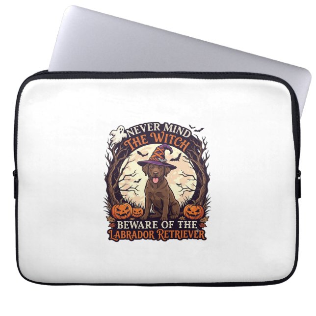 Never Mind Witch Beware Labrador Retriever Hallowe Laptop Sleeve (Front)