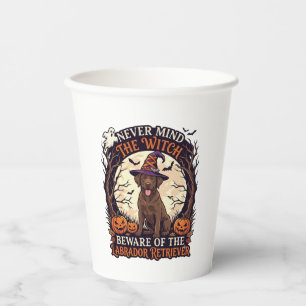Never Mind Witch Beware Labrador Retriever Hallowe Paper Cups