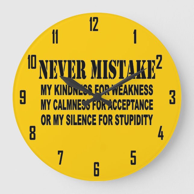 NEVER MISTAKE LARGE CLOCK (Front)