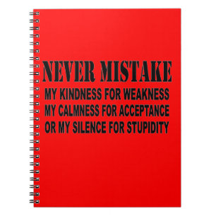 NEVER MISTAKE SPIRAL NOTEBOOK