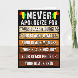Never Retro Apologize Black History African Melani Card