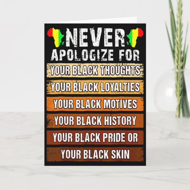 Never Retro Apologize Black History African Melani Card (Front)