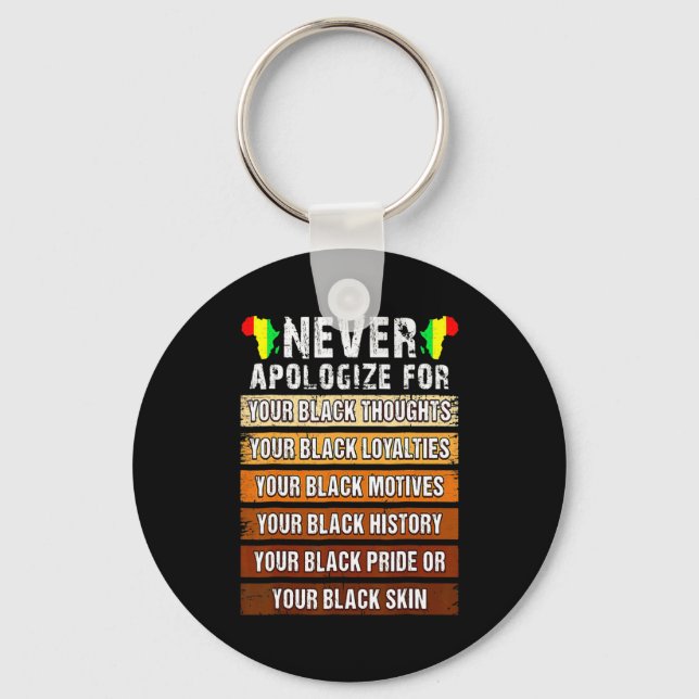 Never Retro Apologize Black History African Melani Key Ring (Front)