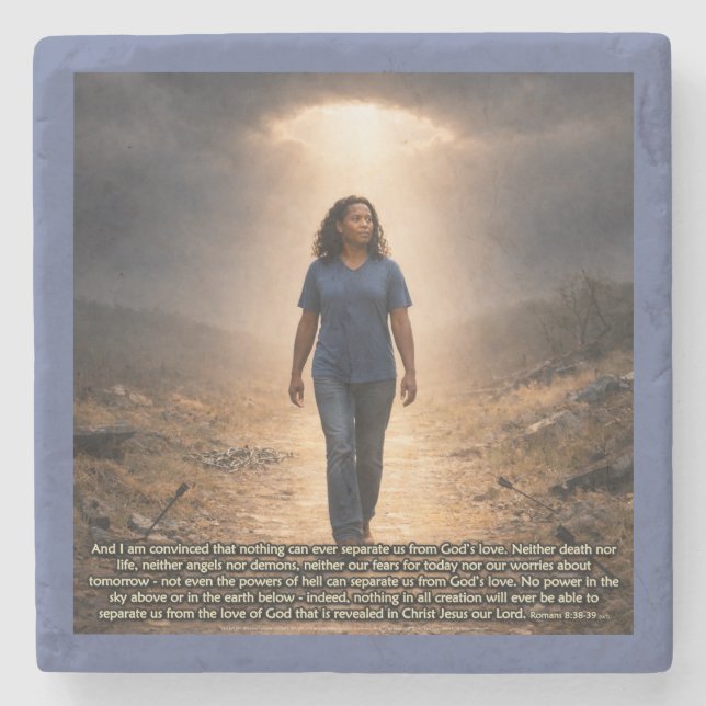 Never separated from God Stone Coaster (Front)