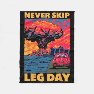 Never Skip Leg Day Weightlifting Bodybuilding Gym Fleece Blanket