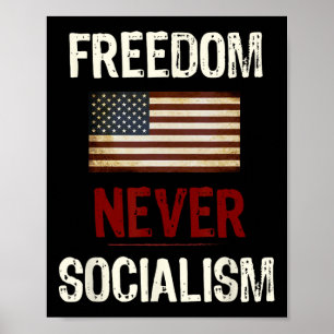 Never Socialism Anti-socialist Republican  Poster