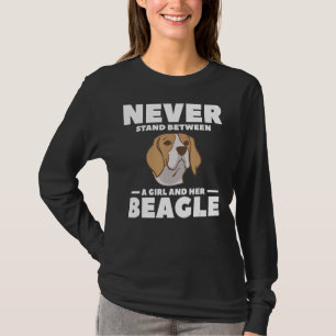 Never Stand Between A Girl And Her Beagle Cute Bea T-Shirt