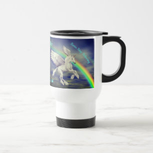 Never Stop Believing Quote Unicorn Personalized Travel Mug