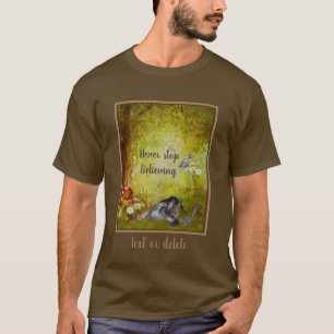 Never Stop Believing Shepherd Puppy Inspirational  T-Shirt