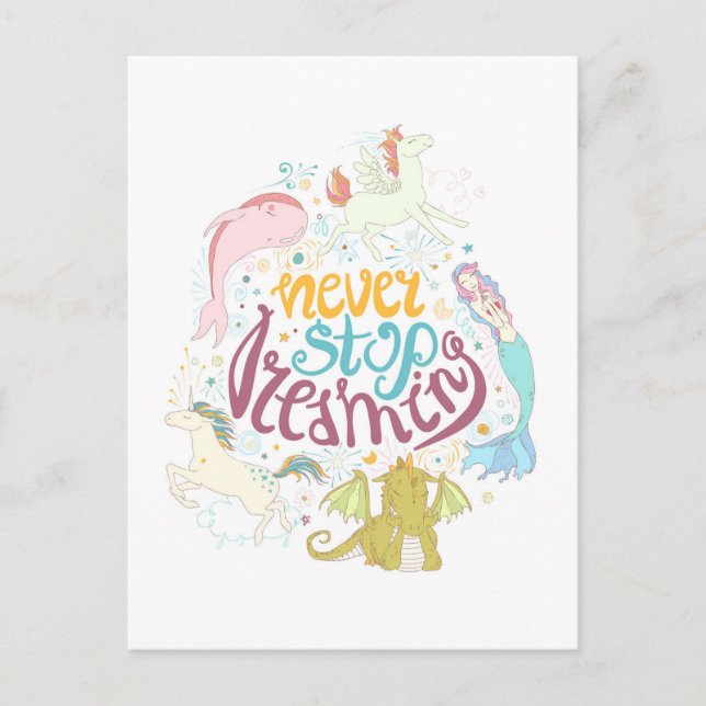 Never Stop Dreaming Postcard (Front)