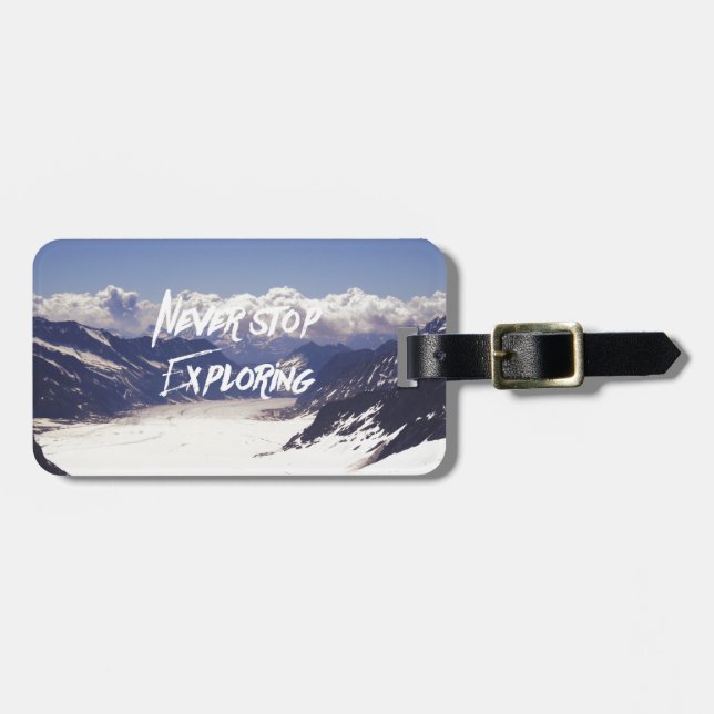 Never Stop Exploring Luggage Tag (Front Horizontal)