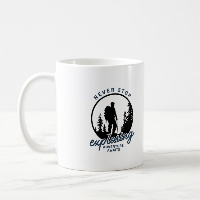 Never Stop Exploring Mug (Left)