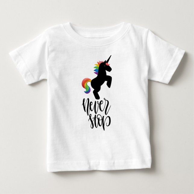 Never stop Horse print T-Shirt (Front)