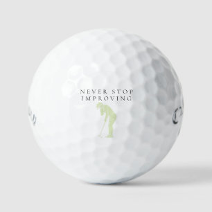 'Never Stop Improving' Growth Mindset Encouraging Golf Balls