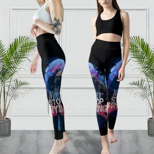 Never Stop Trying Modern Black sport LEGGINGS